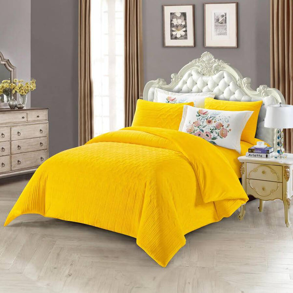 Velvet Quilt - BLACK & PURPLE - bedding set single size
